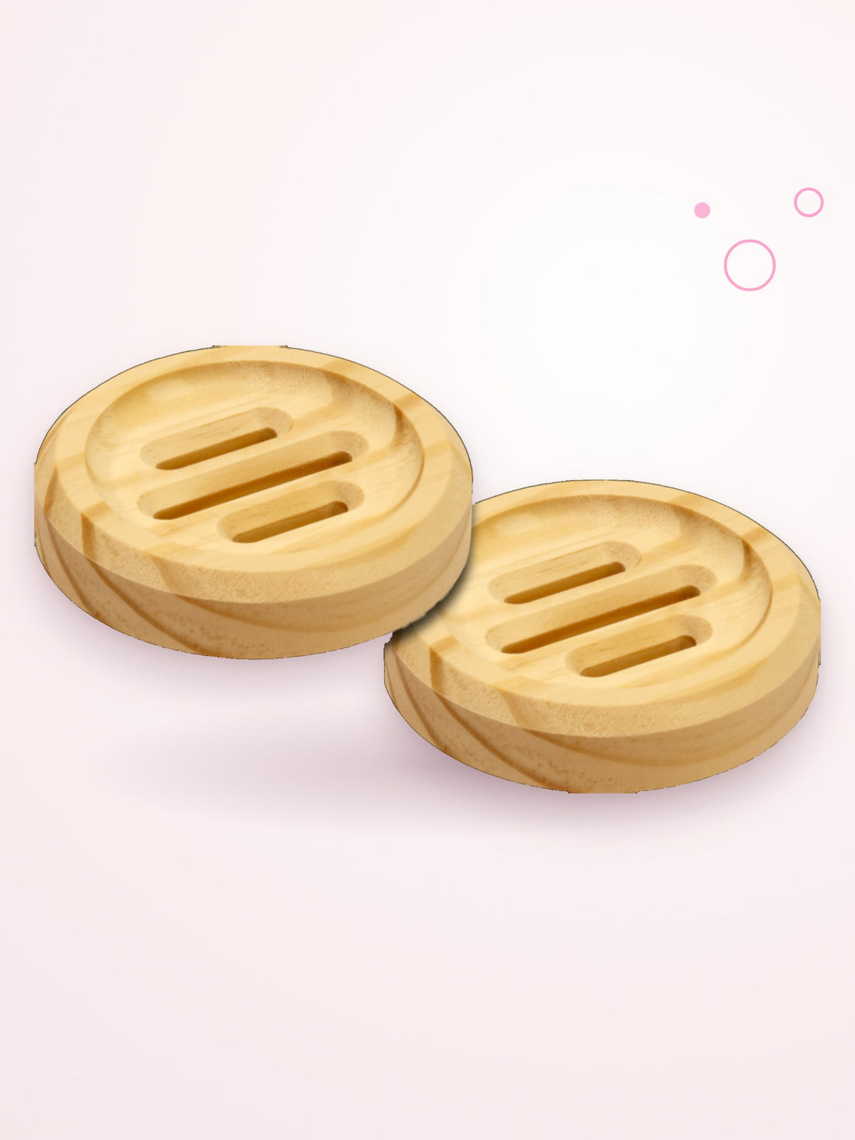 Two SoapCouch circle pine soap dishes