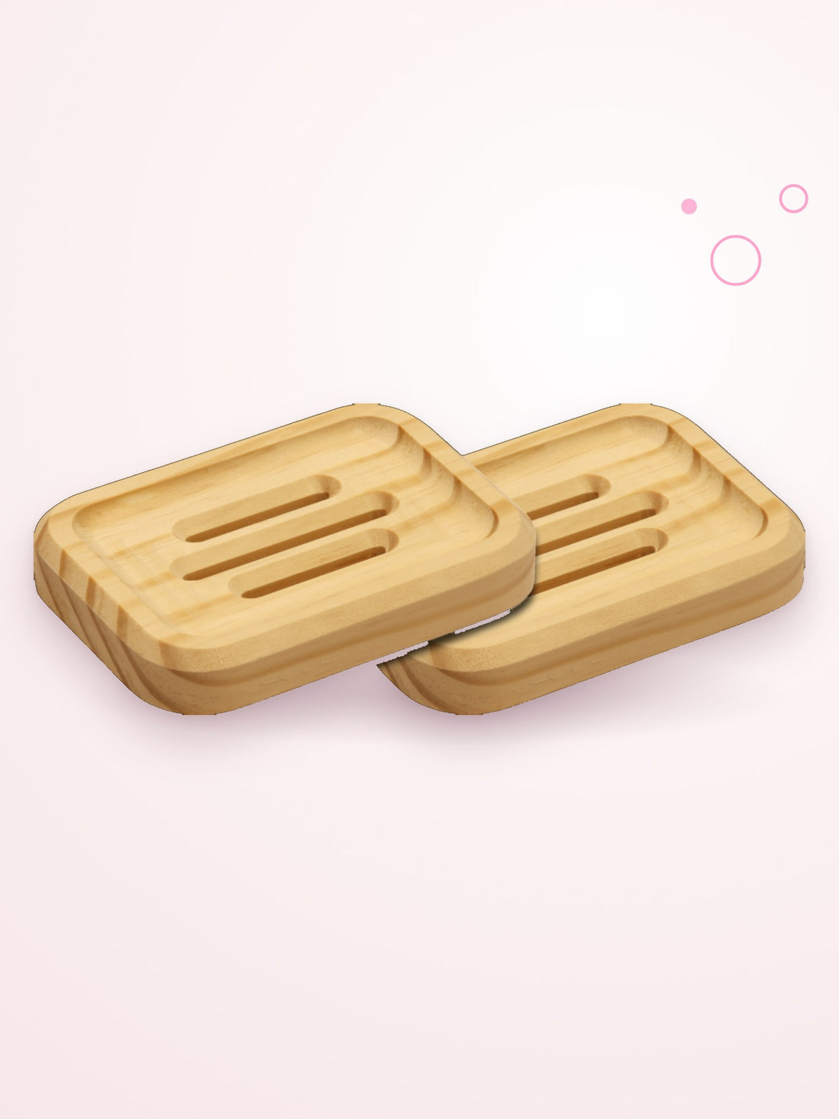 Two SoapCouch rectangle pine soap dishes