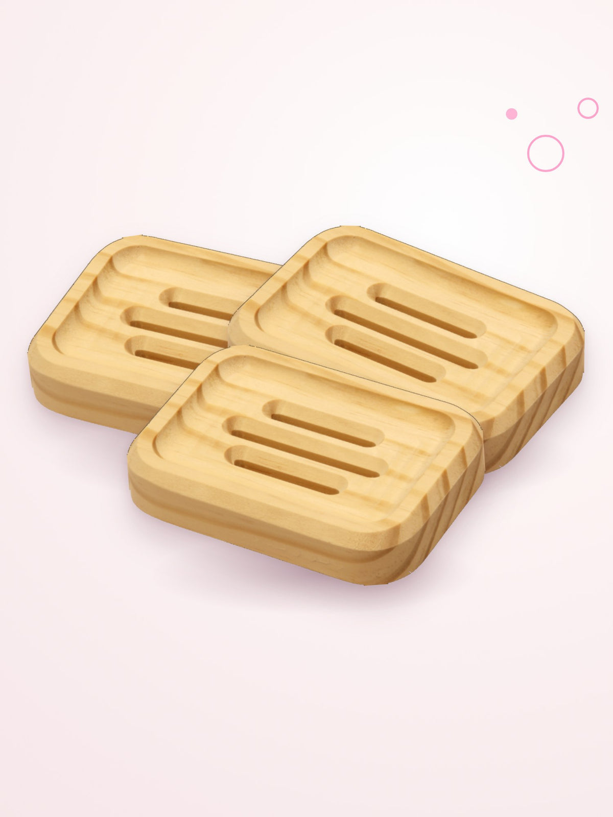 Three SoapCouch rectangle pine soap dishes