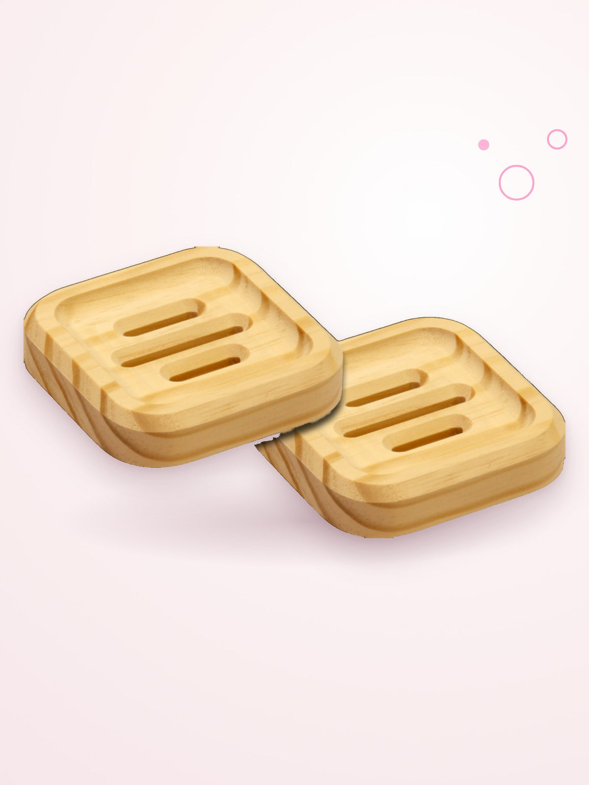 Two SoapCouch square pine soap dishes